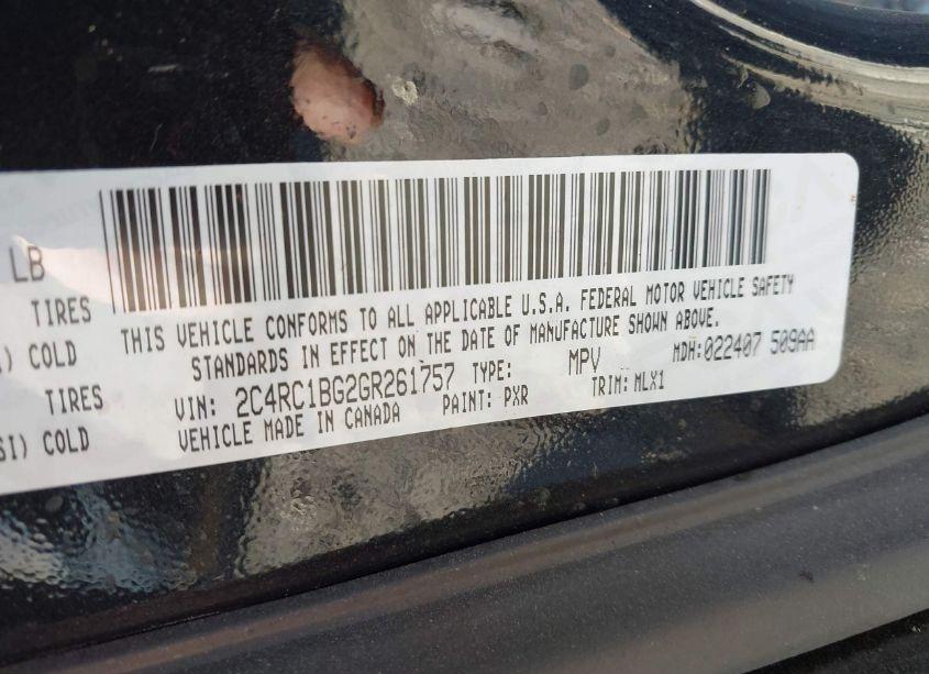 Photo 9 of 2016 Chrysler Town & COUNTRY TOURING (VIN 2C4RC1BG2GR261757)