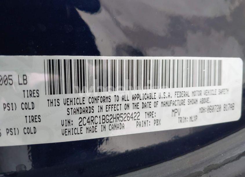 Photo 9 of 2017 Chrysler Pacifica TOURING L (VIN 2C4RC1BG2HR526422)