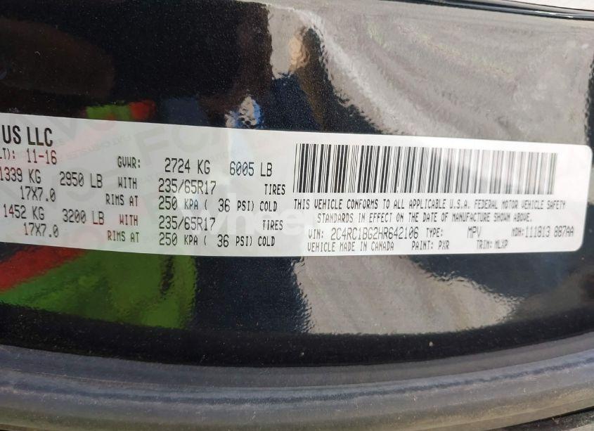 Photo 9 of 2017 Chrysler Pacifica TOURING-L (VIN 2C4RC1BG2HR642106)