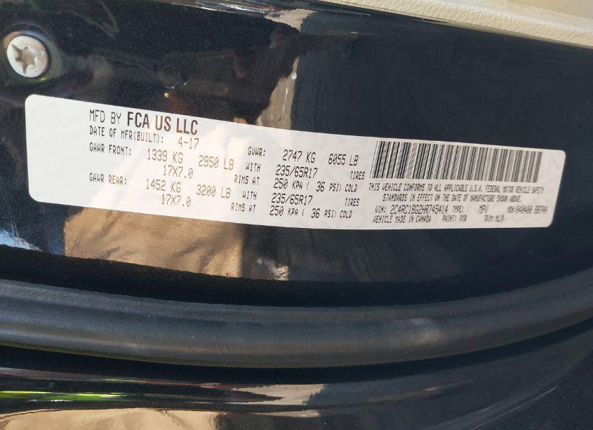 Photo 9 of 2017 Chrysler Pacifica TOURING-L (VIN 2C4RC1BG2HR745414)