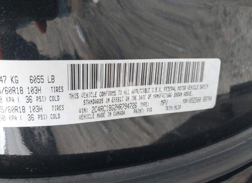 Photo 9 of 2017 Chrysler Pacifica TOURING-L (VIN 2C4RC1BG2HR794726)