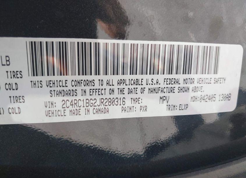 Photo 9 of 2018 Chrysler Pacifica TOURING L (VIN 2C4RC1BG2JR280316)