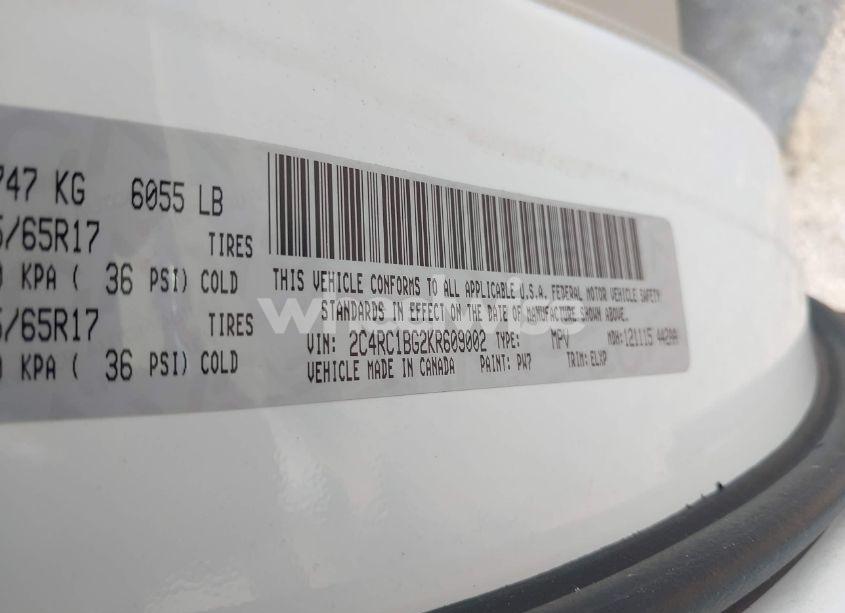 Photo 9 of 2019 Chrysler Pacifica TOURING L (VIN 2C4RC1BG2KR609002)