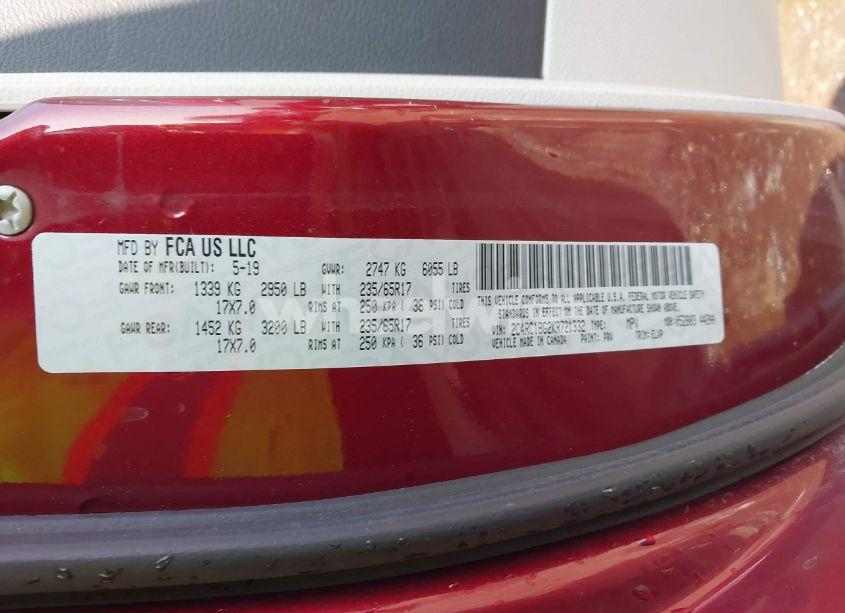 Photo 9 of 2019 Chrysler Pacifica TOURING L (VIN 2C4RC1BG2KR721332)