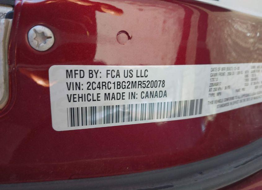 Photo 9 of 2021 Chrysler Pacifica TOURING L (VIN 2C4RC1BG2MR520078)