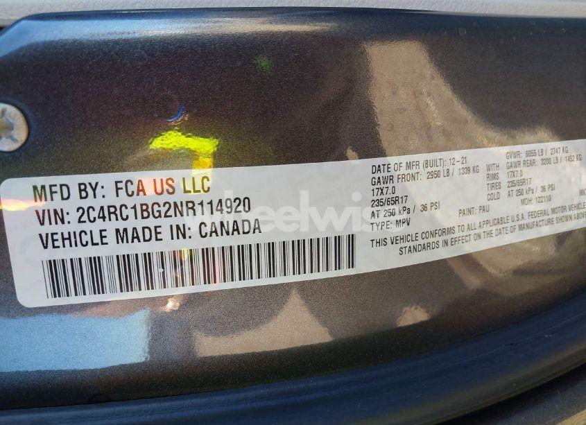 Photo 9 of 2022 Chrysler Pacifica TOURING L (VIN 2C4RC1BG2NR114920)