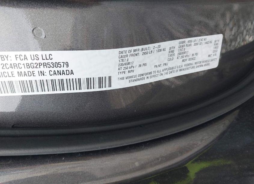 Photo 9 of 2023 Chrysler Pacifica TOURING L (VIN 2C4RC1BG2PR530579)