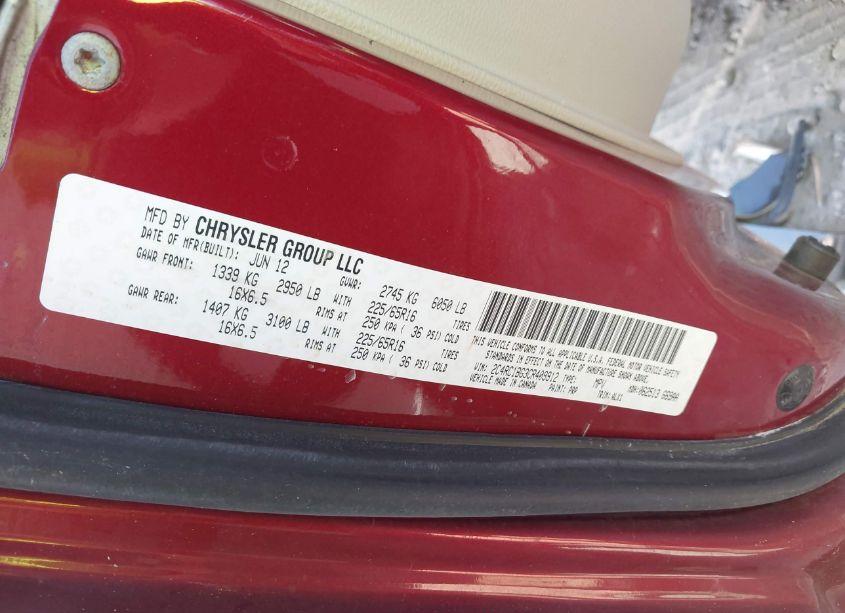 Photo 9 of 2012 Chrysler Town & COUNTRY TOURING (VIN 2C4RC1BG3CR409912)