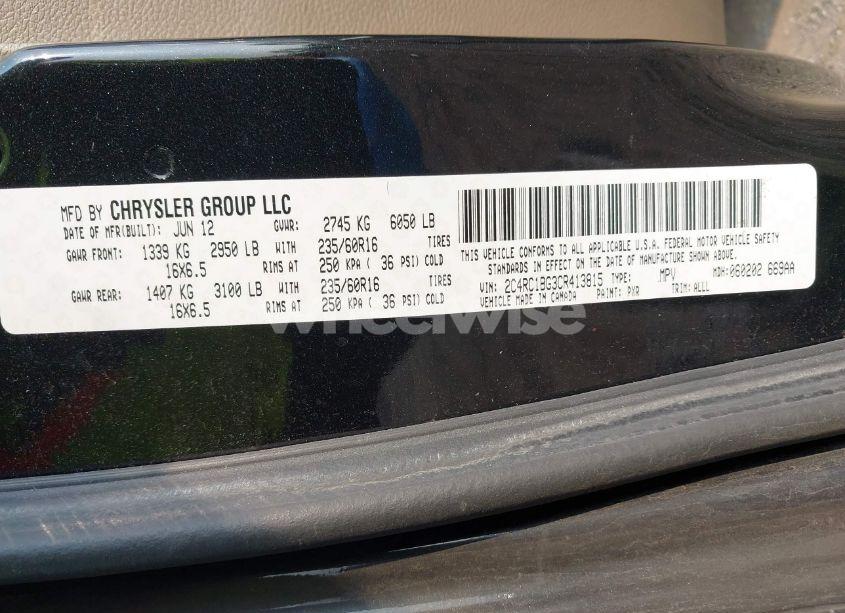 Photo 9 of 2012 Chrysler Town & COUNTRY TOURING (VIN 2C4RC1BG3CR413815)