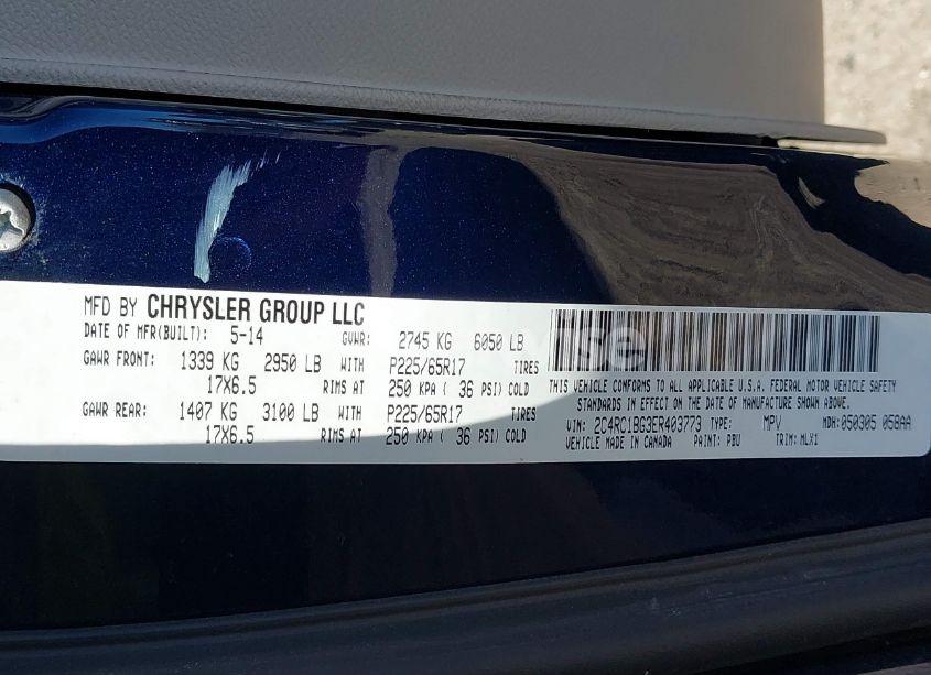 Photo 9 of 2014 Chrysler Town & COUNTRY TOURING (VIN 2C4RC1BG3ER403773)