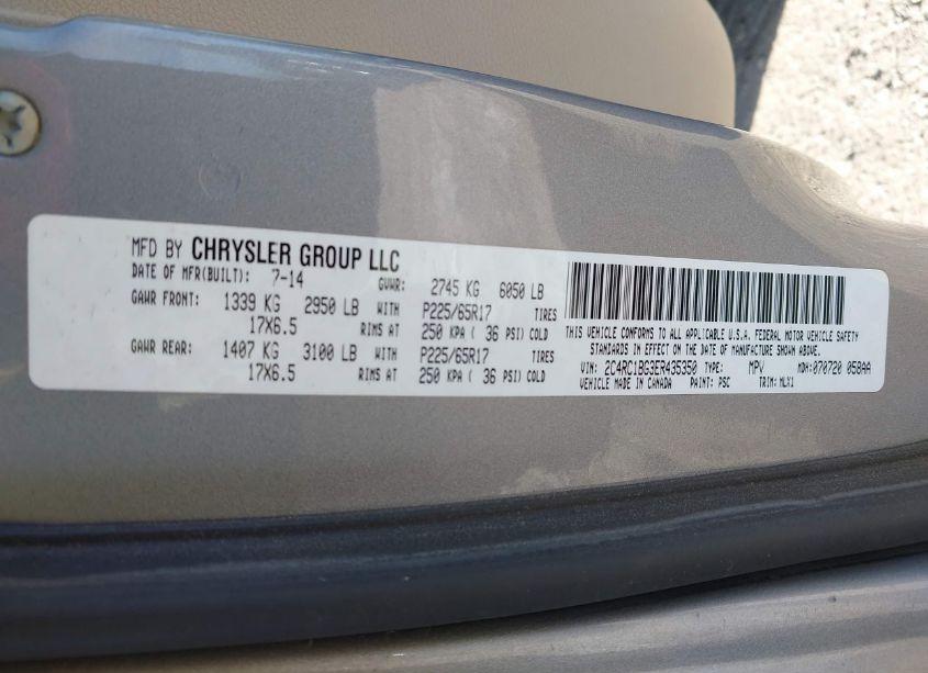 Photo 9 of 2014 Chrysler Town & COUNTRY TOURING (VIN 2C4RC1BG3ER435350)