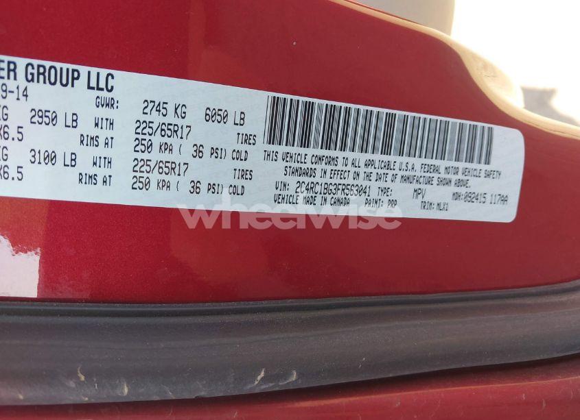 Photo 9 of 2015 Chrysler Town & COUNTRY TOURING (VIN 2C4RC1BG3FR563041)