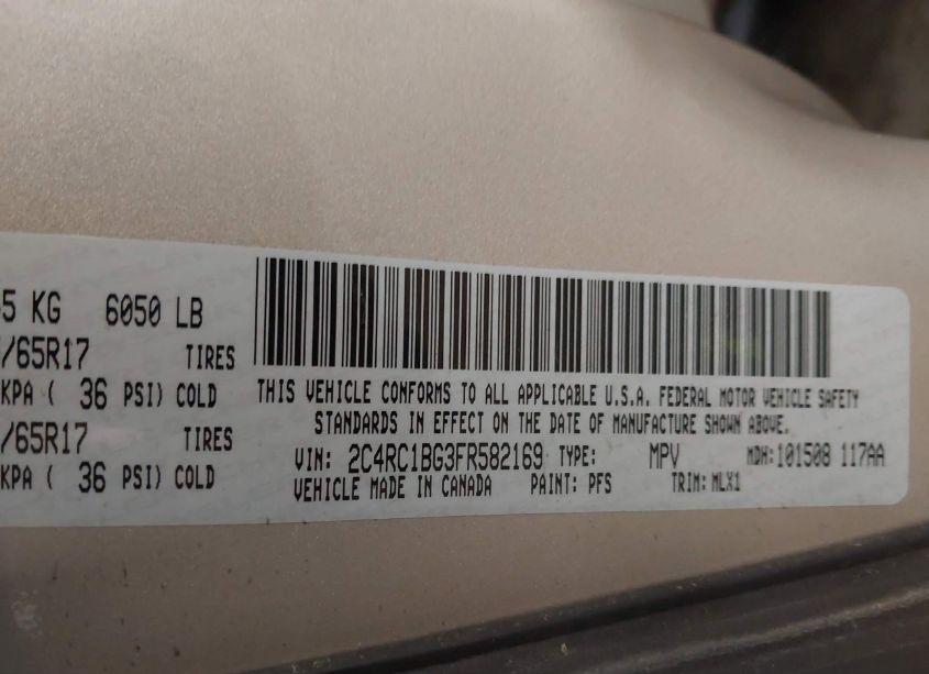 Photo 9 of 2015 Chrysler Town & COUNTRY TOURING (VIN 2C4RC1BG3FR582169)