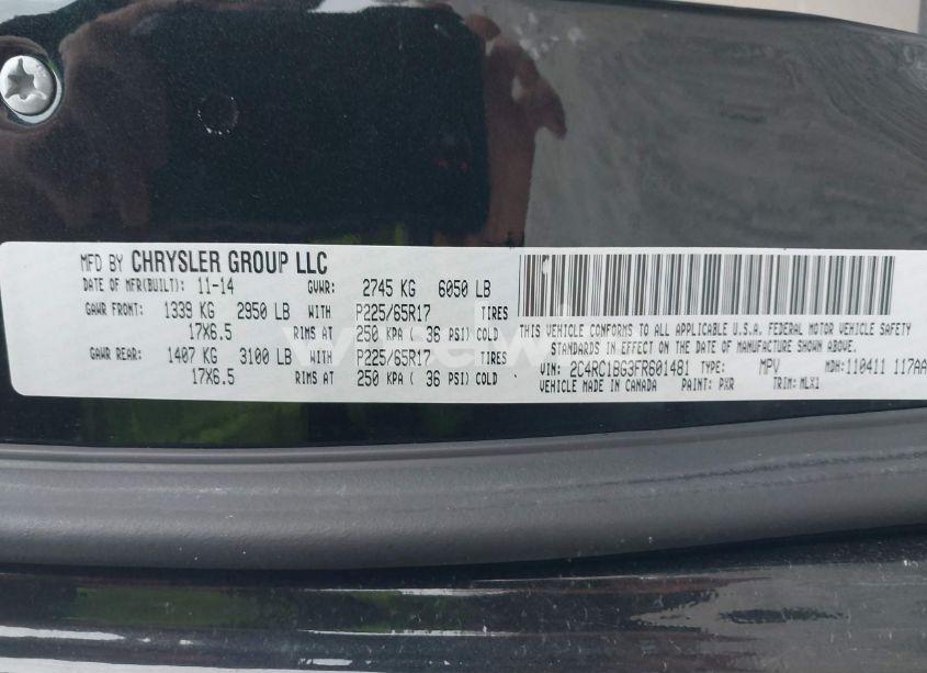 Photo 9 of 2015 Chrysler Town & COUNTRY TOURING (VIN 2C4RC1BG3FR601481)