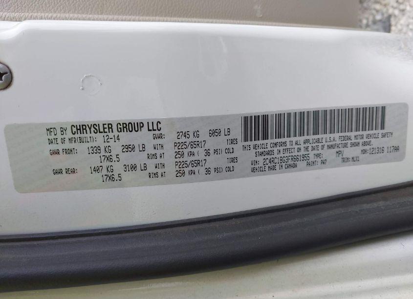 Photo 9 of 2015 Chrysler Town & COUNTRY TOURING (VIN 2C4RC1BG3FR661955)