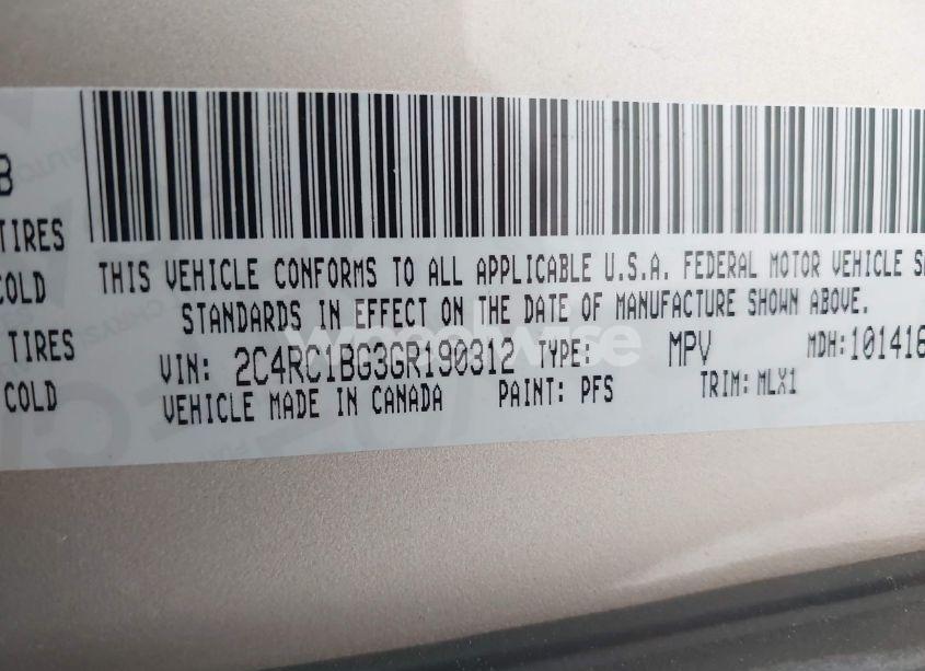 Photo 9 of 2016 Chrysler Town & COUNTRY TOURING (VIN 2C4RC1BG3GR190312)