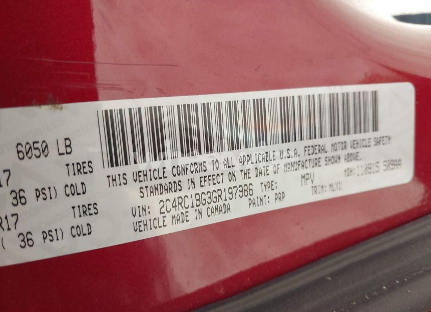 Photo 9 of 2016 Chrysler Town & COUNTRY TOURING (VIN 2C4RC1BG3GR197986)