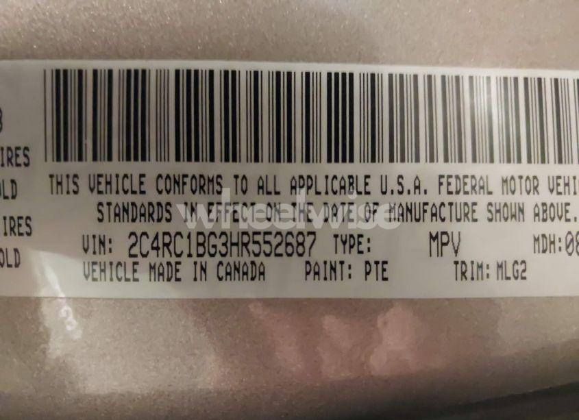 Photo 9 of 2017 Chrysler Pacifica TOURING-L (VIN 2C4RC1BG3HR552687)