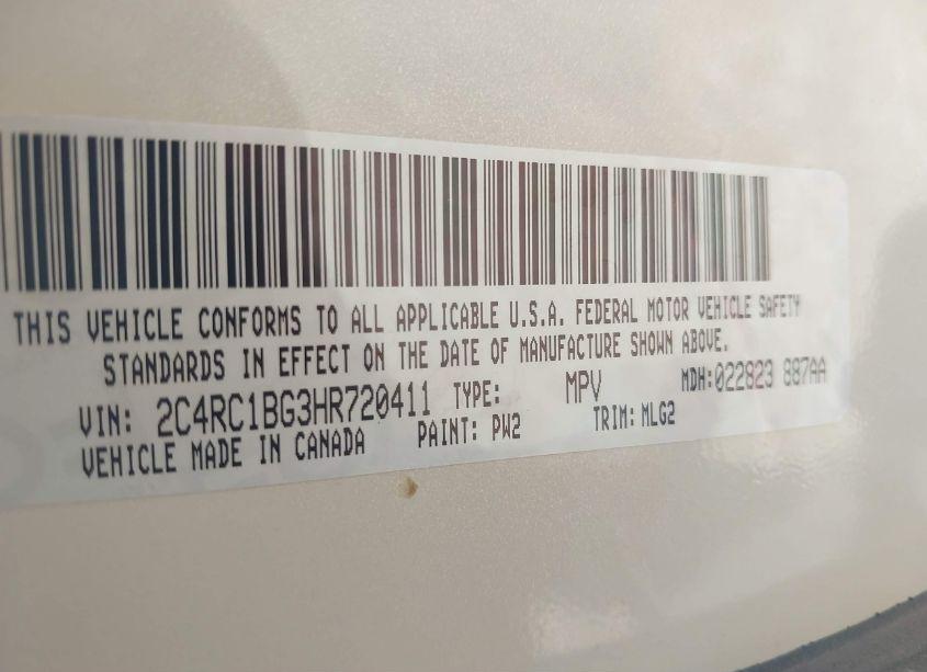 Photo 9 of 2017 Chrysler Pacifica TOURING PLUS/TOURING-L (VIN 2C4RC1BG3HR720411)