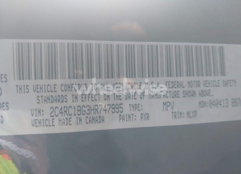 Photo 9 of 2017 Chrysler Pacifica TOURING-L (VIN 2C4RC1BG3HR747995)