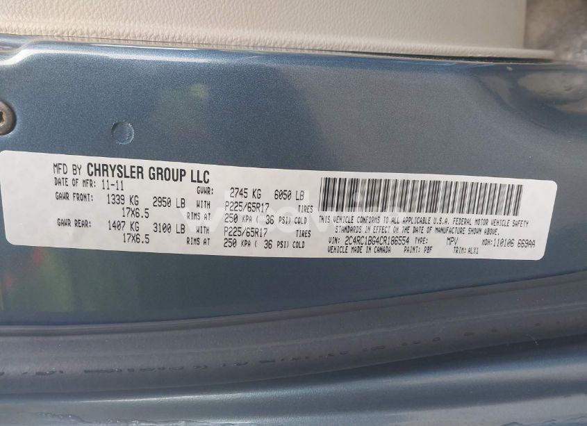 Photo 9 of 2012 Chrysler Town & COUNTRY TOURING (VIN 2C4RC1BG4CR186554)