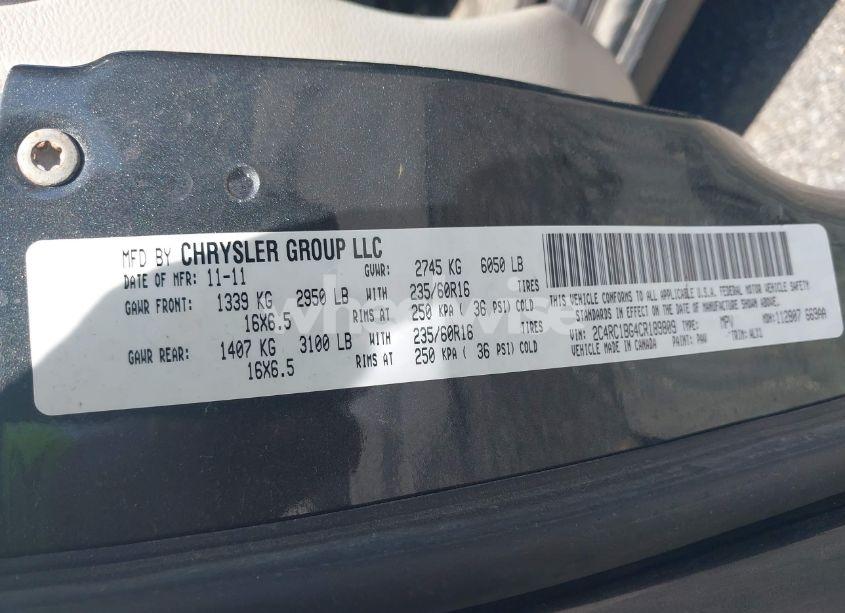 Photo 9 of 2012 Chrysler Town & COUNTRY TOURING (VIN 2C4RC1BG4CR189809)