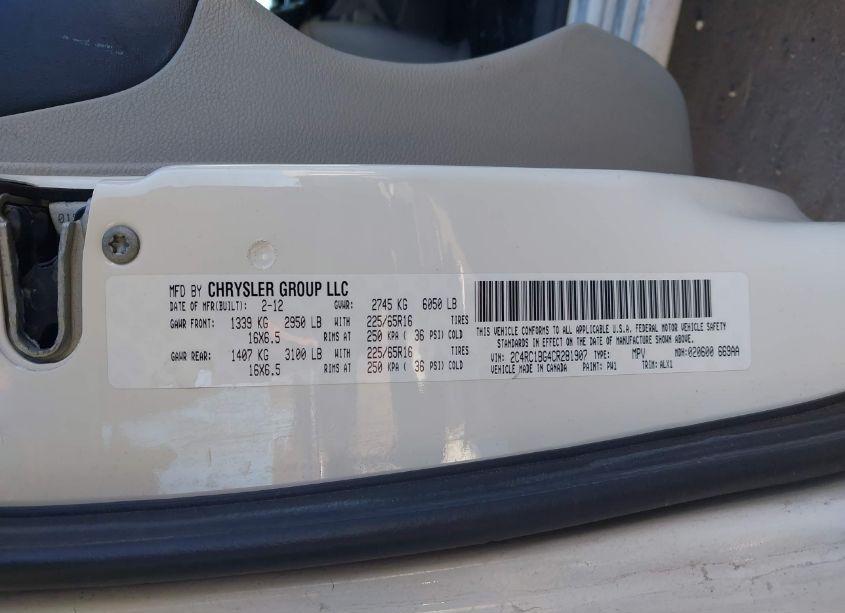 Photo 9 of 2012 Chrysler Town & COUNTRY TOURING (VIN 2C4RC1BG4CR281907)