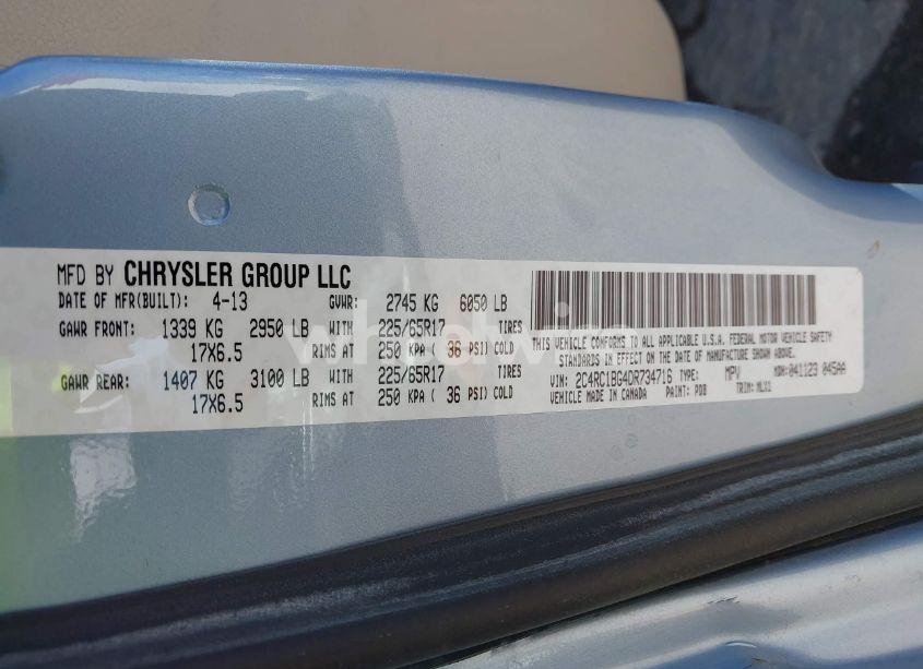 Photo 9 of 2013 Chrysler Town & COUNTRY TOURING (VIN 2C4RC1BG4DR734716)