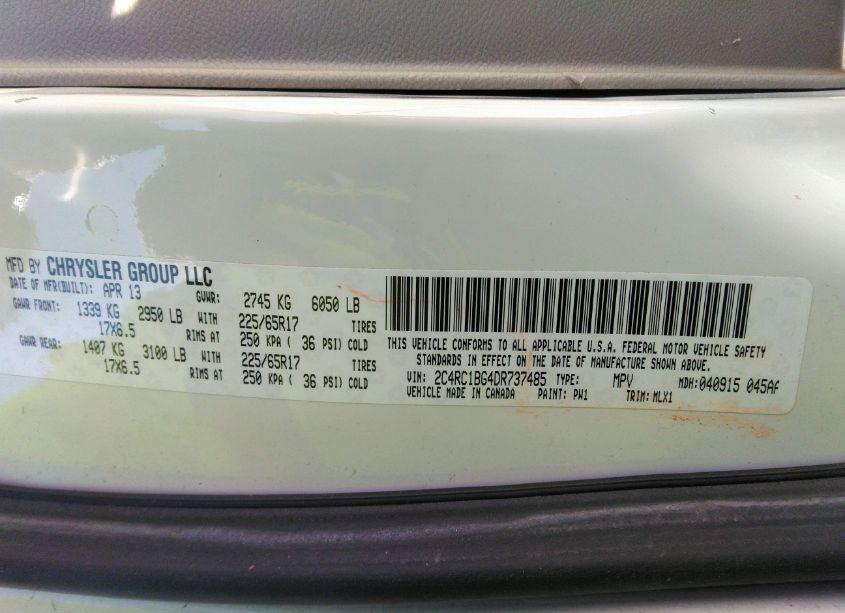 Photo 9 of 2013 Chrysler Town & COUNTRY TOURING (VIN 2C4RC1BG4DR737485)