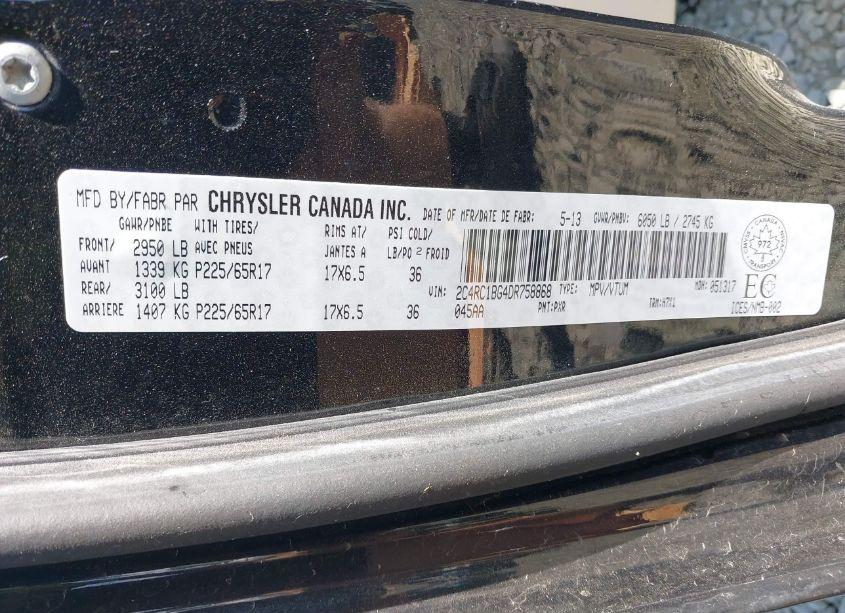 Photo 9 of 2013 Chrysler Town & COUNTRY TOURING (VIN 2C4RC1BG4DR758868)