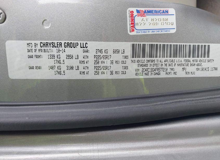 Photo 9 of 2015 Chrysler Town & COUNTRY TOURING (VIN 2C4RC1BG4FR577210)