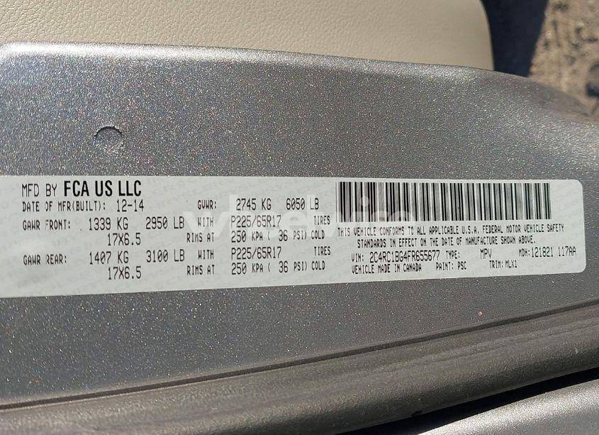 Photo 9 of 2015 Chrysler Town & COUNTRY TOURING (VIN 2C4RC1BG4FR655677)