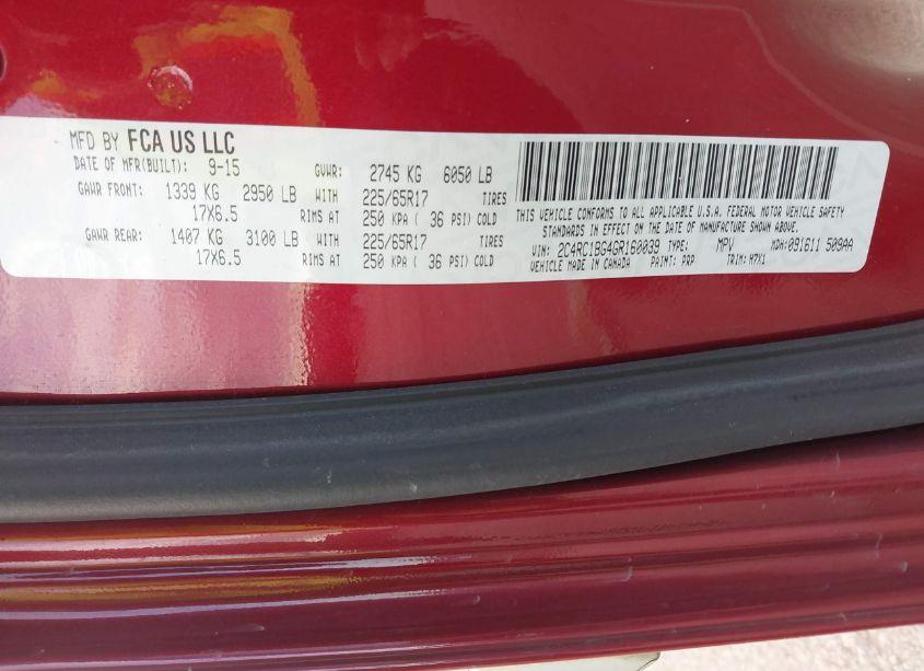 Photo 9 of 2016 Chrysler Town & COUNTRY TOURING (VIN 2C4RC1BG4GR160039)