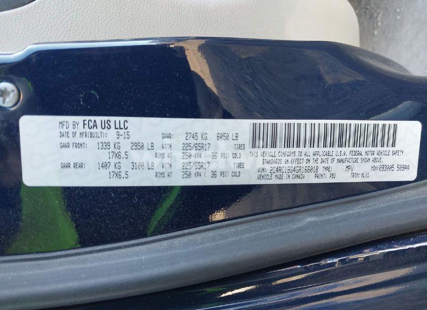 Photo 9 of 2016 Chrysler Town & COUNTRY TOURING (VIN 2C4RC1BG4GR166018)