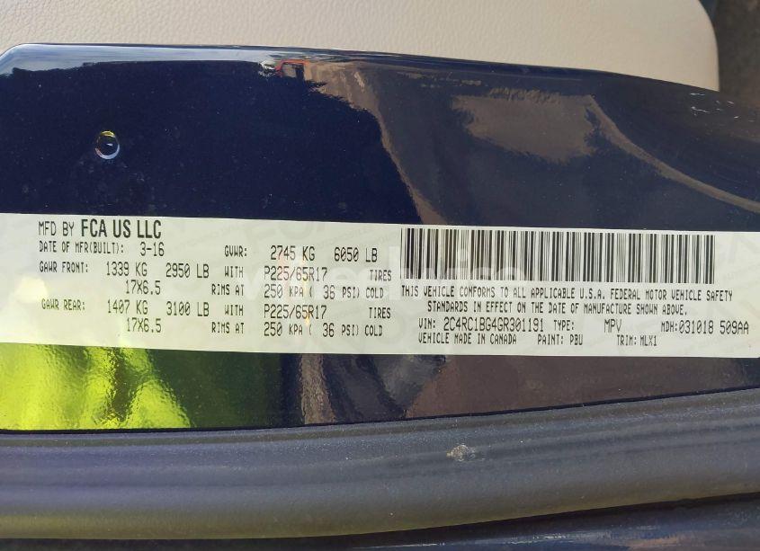 Photo 9 of 2016 Chrysler Town & COUNTRY TOURING (VIN 2C4RC1BG4GR301191)