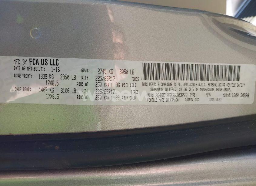 Photo 9 of 2016 Chrysler Town & COUNTRY TOURING (VIN 2C4RC1BG4GR303278)