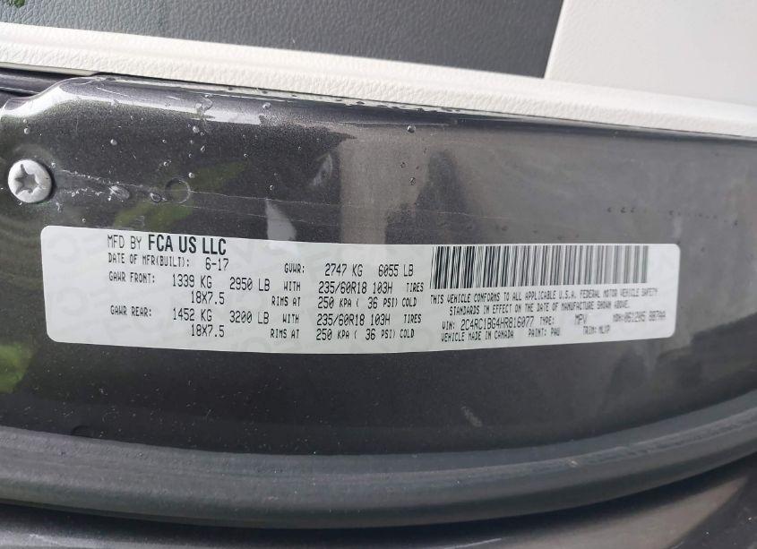 Photo 9 of 2017 Chrysler Pacifica TOURING-L (VIN 2C4RC1BG4HR816077)