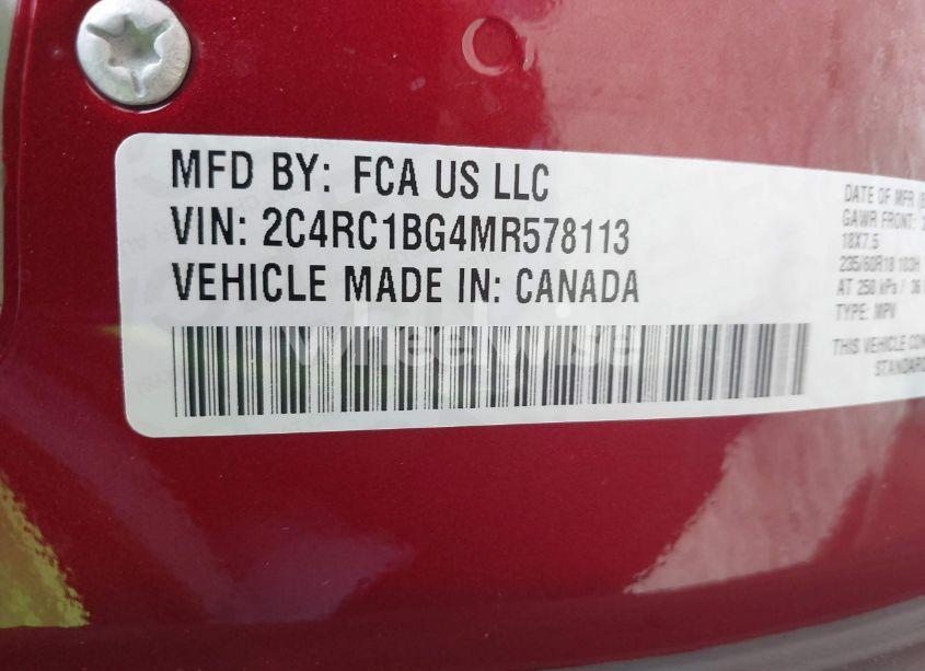 Photo 9 of 2021 Chrysler Pacifica TOURING L (VIN 2C4RC1BG4MR578113)