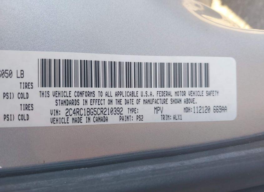 Photo 9 of 2012 Chrysler Town & COUNTRY TOURING (VIN 2C4RC1BG5CR210392)