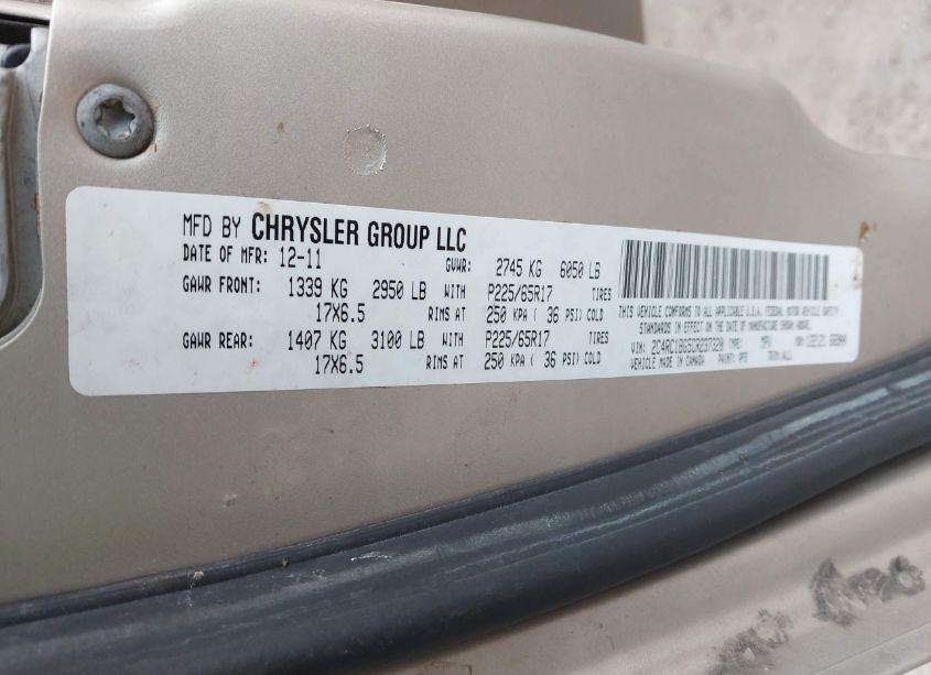 Photo 9 of 2012 Chrysler Town & COUNTRY TOURING (VIN 2C4RC1BG5CR237320)