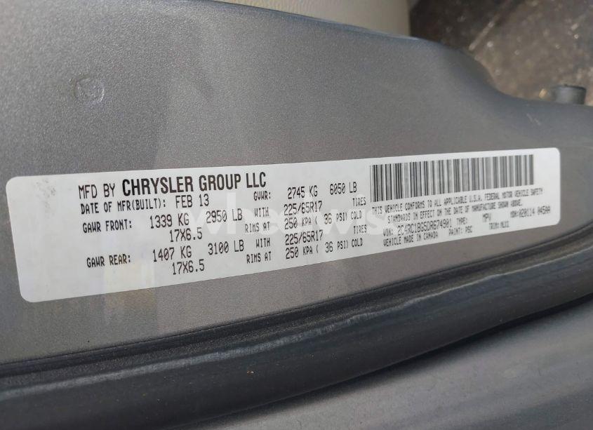 Photo 9 of 2013 Chrysler Town & COUNTRY TOURING (VIN 2C4RC1BG5DR674901)