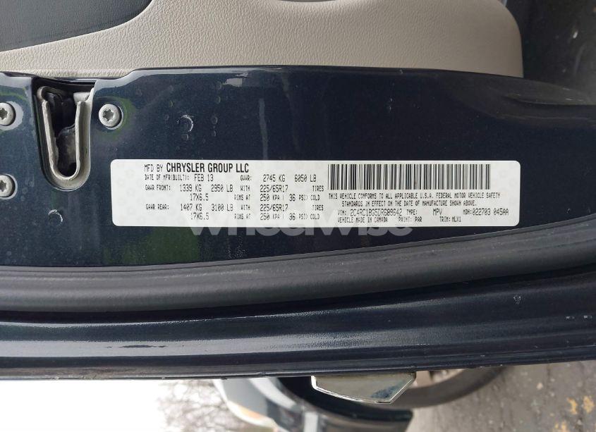 Photo 9 of 2013 Chrysler Town & COUNTRY TOURING (VIN 2C4RC1BG5DR689642)