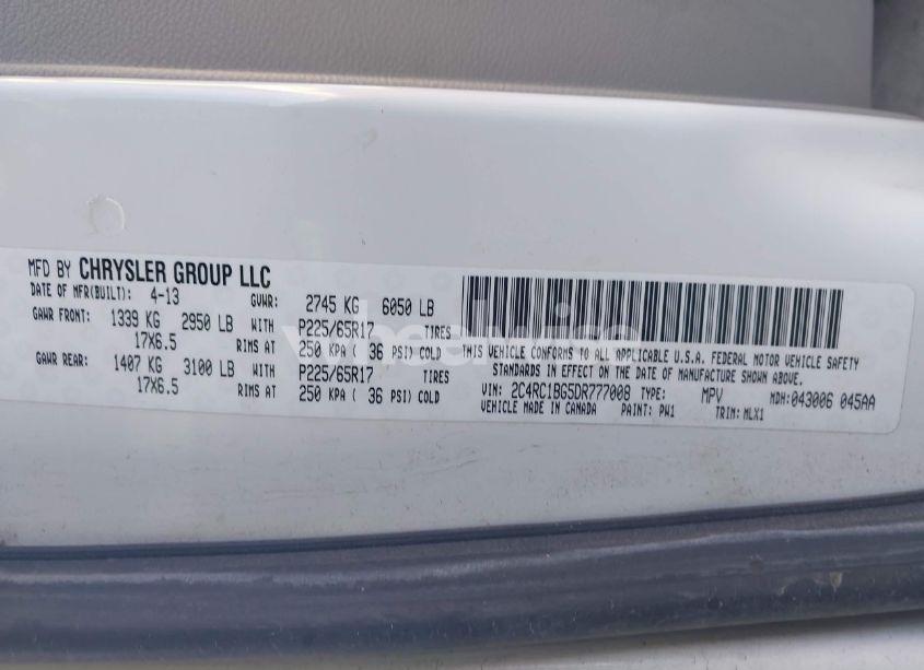 Photo 9 of 2013 Chrysler Town & COUNTRY TOURING (VIN 2C4RC1BG5DR777008)