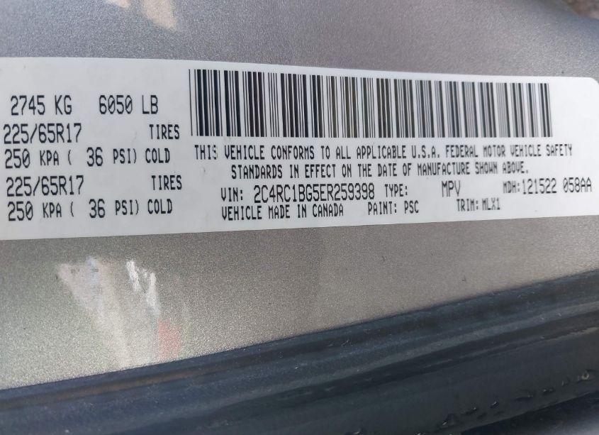 Photo 9 of 2014 Chrysler Town & COUNTRY TOURING (VIN 2C4RC1BG5ER259398)