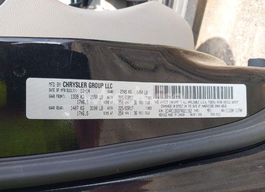 Photo 9 of 2015 Chrysler Town & COUNTRY TOURING (VIN 2C4RC1BG5FR621182)