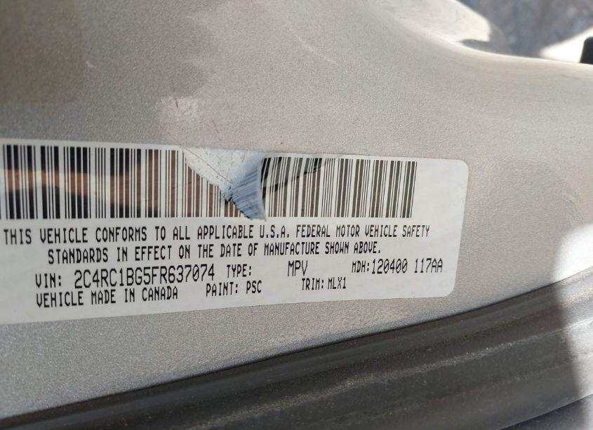 Photo 9 of 2015 Chrysler Town & COUNTRY TOURING (VIN 2C4RC1BG5FR637074)