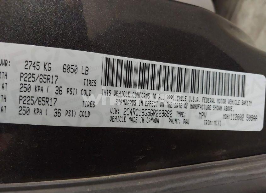 Photo 9 of 2016 Chrysler Town & COUNTRY TOURING (VIN 2C4RC1BG5GR229692)