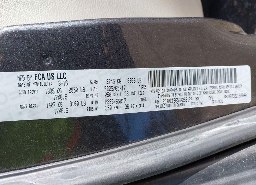 Photo 9 of 2016 Chrysler Town & COUNTRY TOURING (VIN 2C4RC1BG5GR293120)