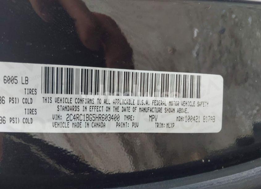 Photo 9 of 2017 Chrysler Pacifica TOURING-L (VIN 2C4RC1BG5HR603400)