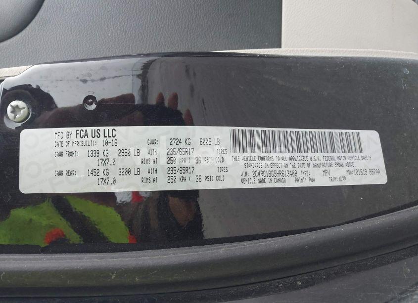 Photo 9 of 2017 Chrysler Pacifica TOURING-L (VIN 2C4RC1BG5HR613408)